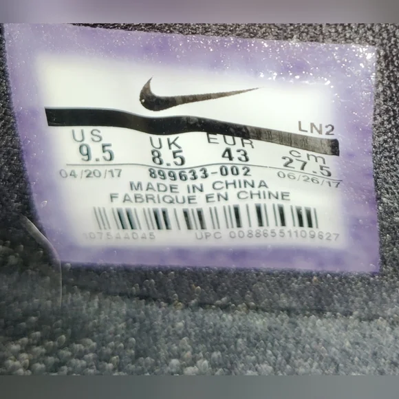 NIKE LUNAR CONTROL VAPOR 2 MEN'S SPIKELESS SPORTS GOLF SHOES SIZE 9.5 899633-002 - Picture 3 of 4